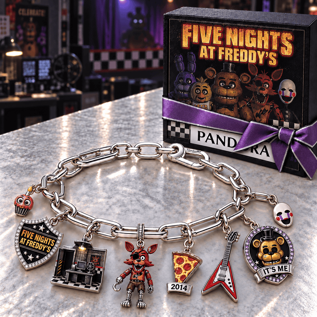 5NAF Silver Charm Bracelet Set NTVA