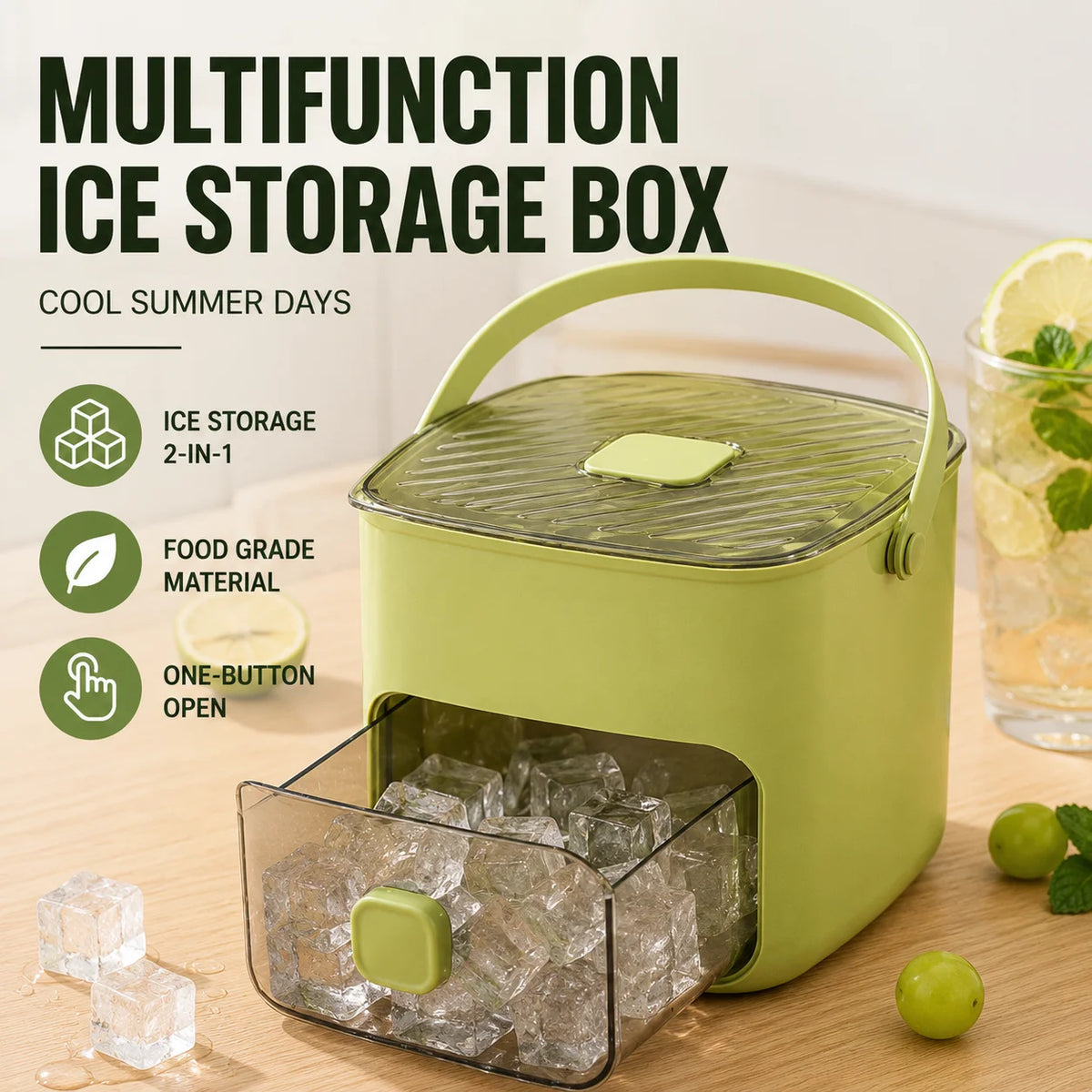 New 48 Grid Ice Cube Mold Reusable Refrigerator Ice Maker One-touch Easy Release Homemade Ice Cube Tray Mold for Summer