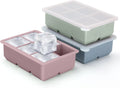 Large Silicone Ice Cube Trays 3 Pack - BPA Free, Leak Proof Lid, Flexible Molds for Cocktail & Whiskey