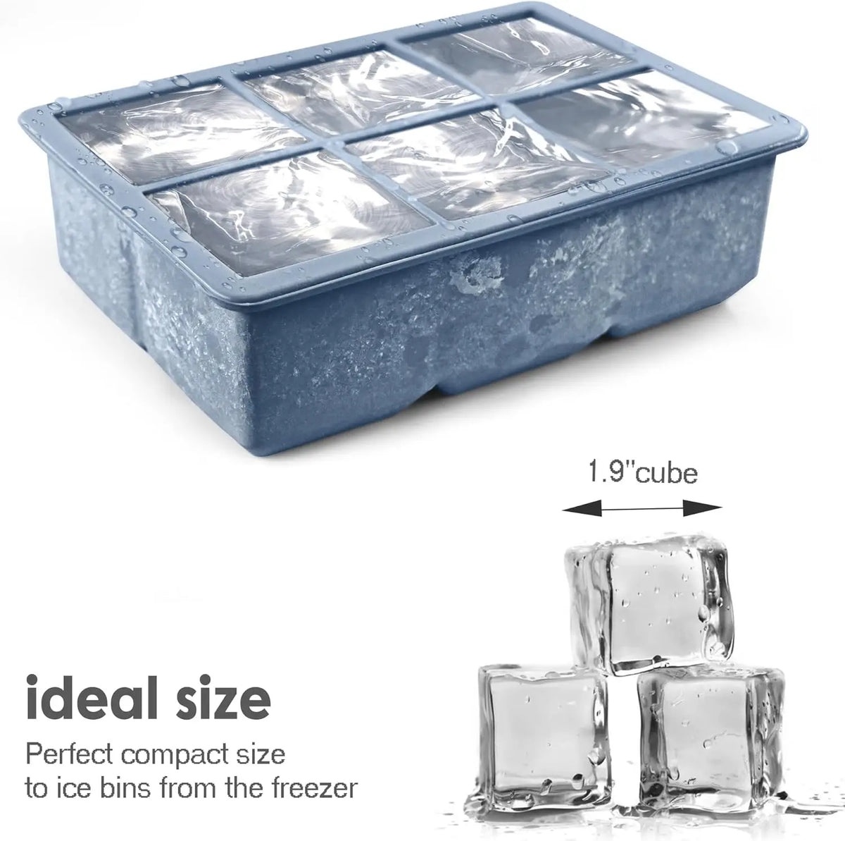 Large Silicone Ice Cube Trays 3 Pack - BPA Free, Leak Proof Lid, Flexible Molds for Cocktail & Whiskey