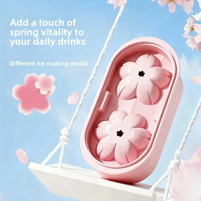 1pcs Cherry Blossom Ice Maker Ice Cube Maker Whiskey DIY Mold Refrigerator Ice Cube Tray Ice Box