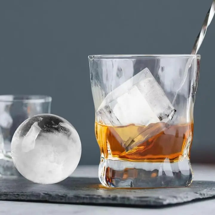 Sphere Ice Ball Maker & Square Ice Cube Tray Set of 4 for Whiskey Cocktails