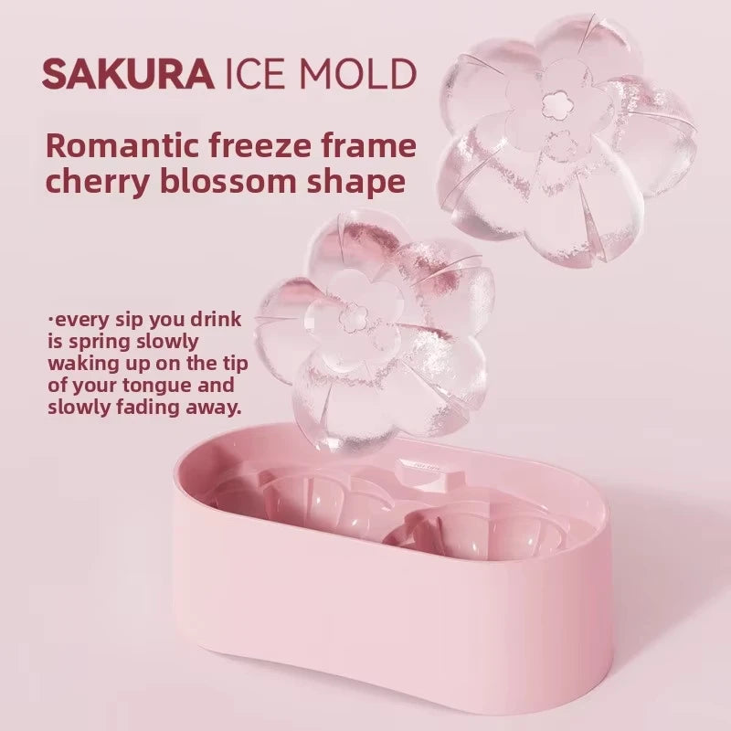 1pcs Cherry Blossom Ice Maker Ice Cube Maker Whiskey DIY Mold Refrigerator Ice Cube Tray Ice Box